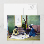 Japanse dames schilderen een traditioneel Kimono Briefkaart (Voorkant / Achterkant)