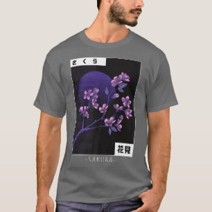 Japanse dampgolf Cherry Blossom Sakura Flower Re T-shirt