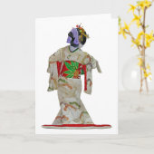 Japanse danser 1 kaart (Gele Bloem)