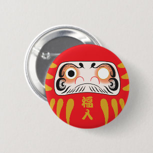 Japanse Daruma (One Eye) Button Pin