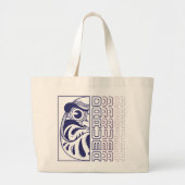 Japanse Daruma pop illustratie Grote Tote Bag (Voorkant)