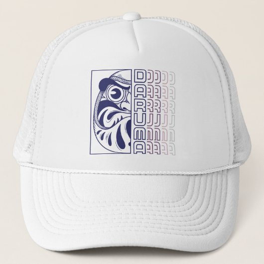 Japanse Daruma-popillustratie Trucker Pet (Voorkant)