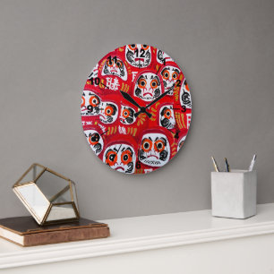Japanse Daruma-poppen geschilderd door Alfred Fox Grote Klok