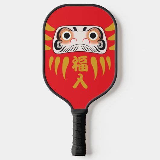 Japanse Daruma - Veel succes Pickleball Paddle (Achterkant)