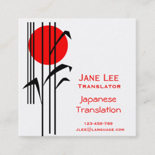 Japanse de taaltolk van de Vertaler Vierkante Visitekaartje