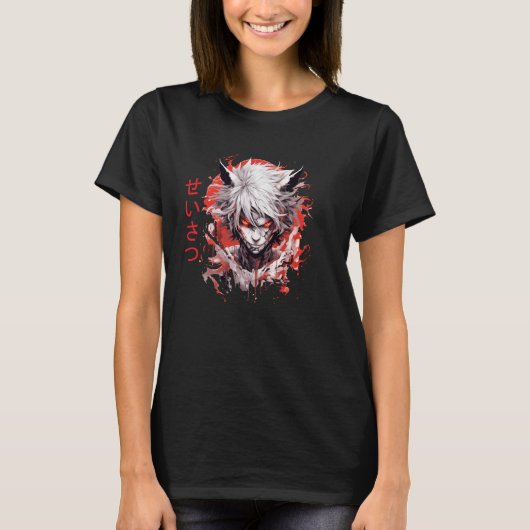 Japanse Demon Anime Leven en doden T-shirt (Voorkant)