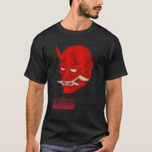 Japanse Demon Art Devil Gezicht Oni Skull Harajuku T-shirt