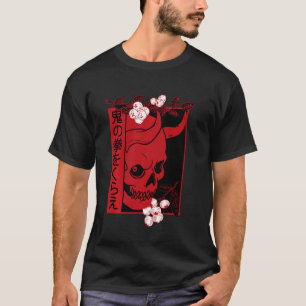 Japanse demon Art Face Skull Devil Oni Harajuku A T-shirt