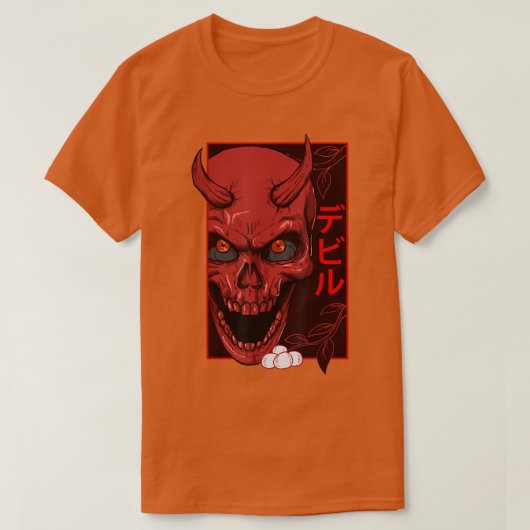 Japanse demon art gezicht Skull duivel oni harajuk T-shirt (Design voorkant)