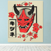 Japanse demon canvas afdruk (Insitu (Houten vloer))