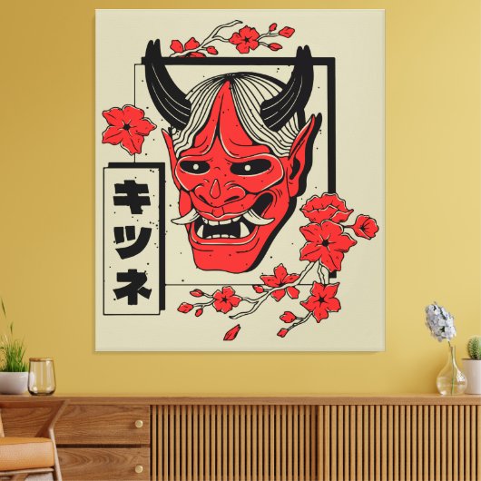 Japanse demon canvas afdruk (Insitu (Woonkamer))