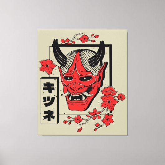 Japanse demon canvas afdruk (Voorkant)