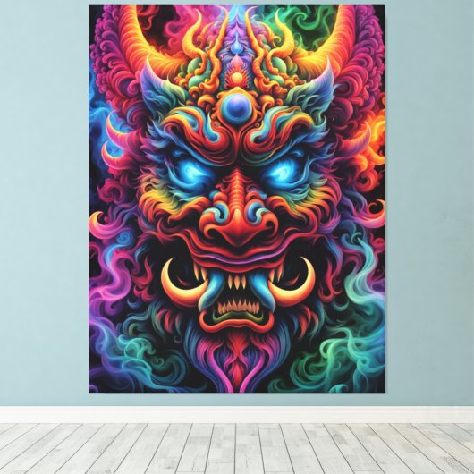 Japanse Demon Canvas Print (Insitu (Houten vloer))