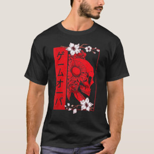 Japanse demon Face Skull Devil Oni Harajuku Aesth T-shirt