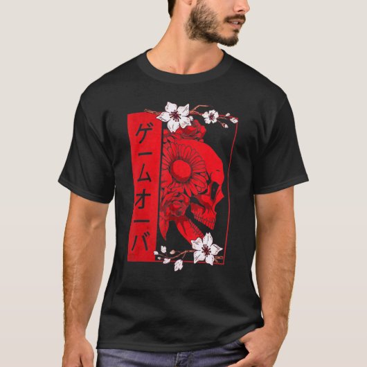 Japanse demon Face Skull Devil Oni Harajuku Aesth T-shirt (Voorkant)
