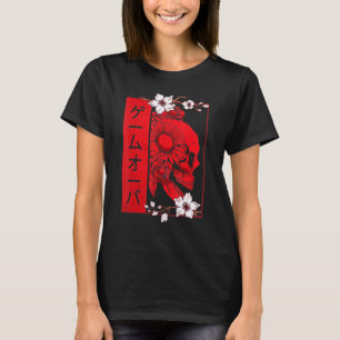 Japanse demon Face Skull Devil Oni Harajuku Aesth T-shirt