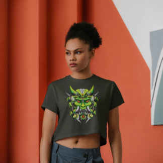 Japanse Demon Hannya Oni Mask Mecha Style T-shirt