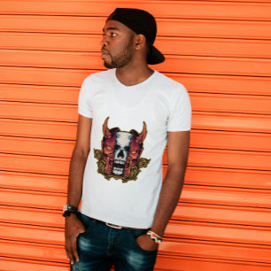 Japanse Demon Hannya Skull Fusion T-shirt