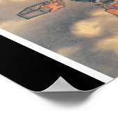 Japanse demon met horens en penseel poster (Hoek)