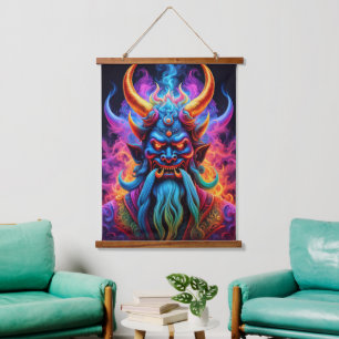 Japanse Demon Wandtapijt Hangend Wandkleed