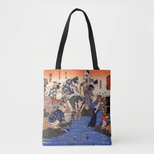 Japanse dieren wassen kleding tote bag (Voorkant)