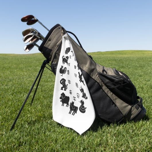 Japanse Dierenriem Golfhanddoek (Groen)