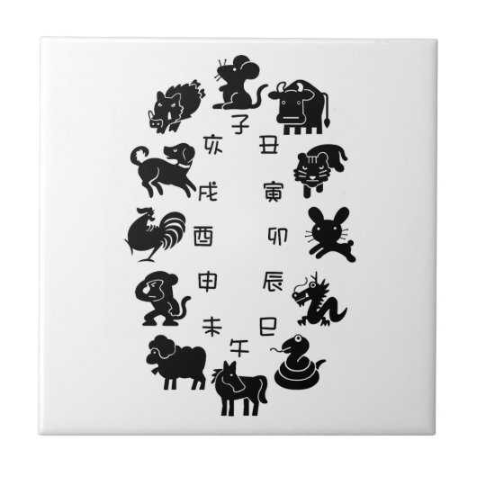 japanse dierenriem tegeltje (Voorkant)