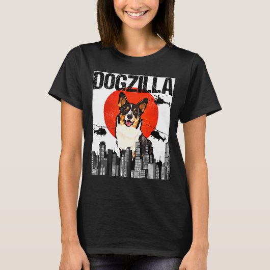  Japanse Dogzilla Cardigan Welsh Corgi T-shirt (Voorkant)