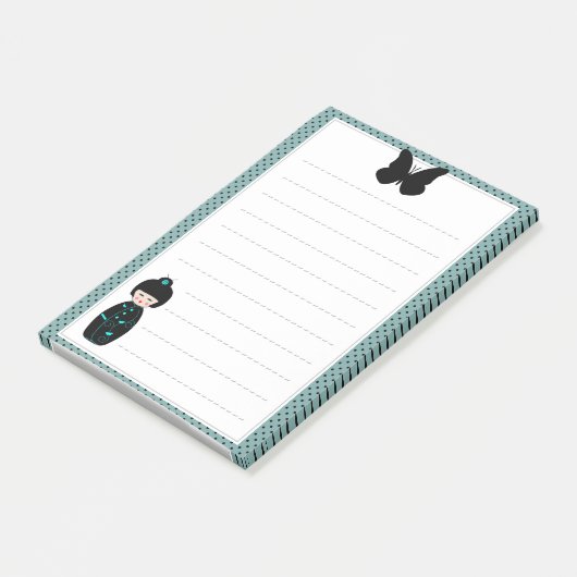 Japanse dolk in Kimono-lijst, geraffineerd Post-it® Notes (Schuin)