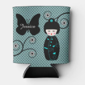 Japanse Doll Polka Dot gepersonaliseerd Blikjeskoeler (Voorkant)