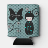 Japanse Doll Polka Dot gepersonaliseerd Blikjeskoeler (Achterkant)