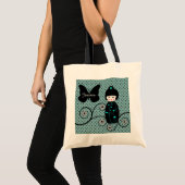 Japanse Doll Polka Dot gepersonaliseerd Tote Bag (Voorkant (product))