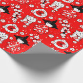 Japanse dollen - Kokeshi en Maneki Neko Cats Cadeaupapier (Hoek)