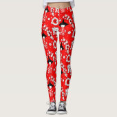 Japanse dollen - Kokeshi en Maneki Neko Cats Leggings (Voorkant)