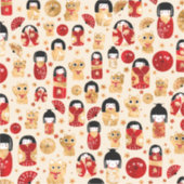 Japanse dollen - Kokeshi en Maneki Neko Cats Sticker (Voorkant)