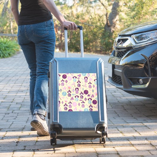 Japanse dollen - patroon Kokeshi Sticker (Koffer Insitu)