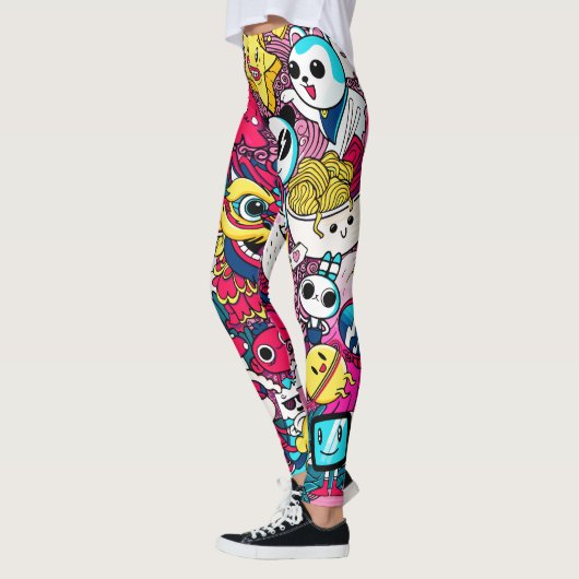 Japanse doodle Art Leggings (Links)