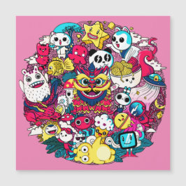 Japanse Doodle Art Magnetic Kaart