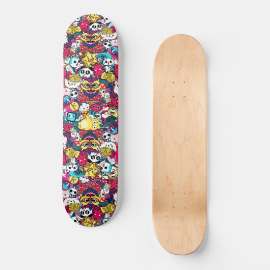 Japanse doodle Art Persoonlijk Skateboard (Voorkant)