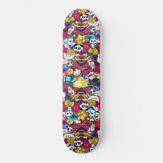 Japanse doodle Art Persoonlijk Skateboard (Voorkant)