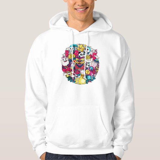 Japanse Doodle Kunst Hoodie (Voorkant)