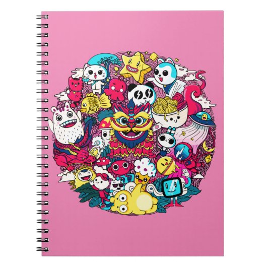 Japanse Doodle Kunst Notitieboek (Voorkant)