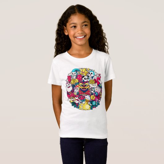 Japanse Doodle Kunst T-shirt (Voorkant volledig)