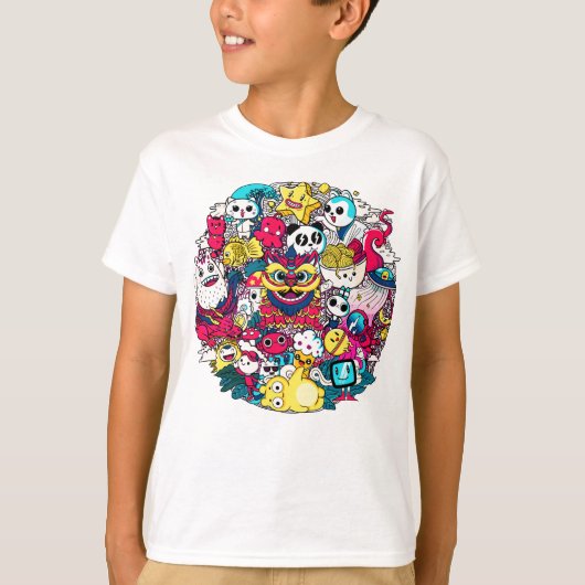 Japanse Doodle Kunst T-shirt (Voorkant)