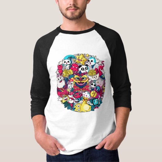 Japanse Doodle Kunst T-shirt (Voorkant)