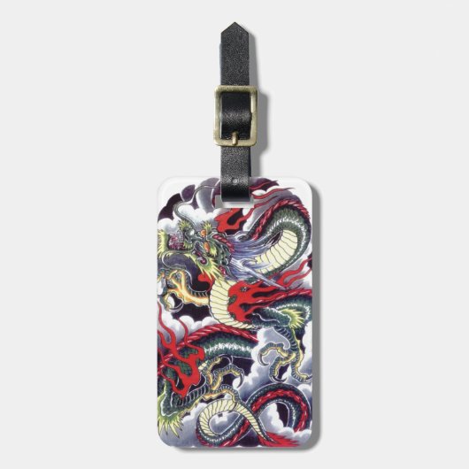 Japanse draak bagagelabel (Voorkant verticaal)