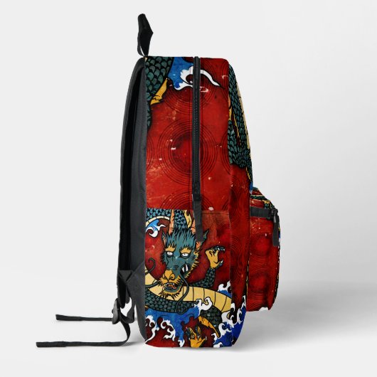 Japanse draak bedrukte rugzak (Links)