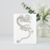 Japanse draak, draak, fantasie, schetstekening briefkaart (Staand voorkant)