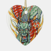 Japanse draak en Lotus Flower Keramisch Ornament (Rechts)