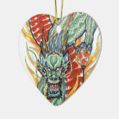 Japanse draak en Lotus Flower Keramisch Ornament (Links)